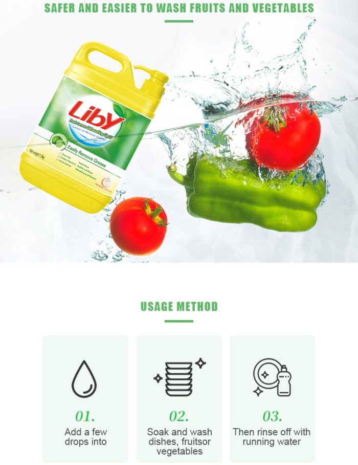 ⁦Liby Lemon Dishwashing Liquid - 1.5kg⁩ - الصورة ⁦3⁩
