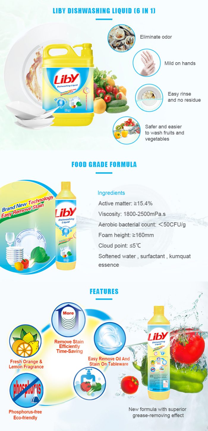 ⁦Liby 6-in-1 Dishwashing Liquid - 2kg⁩ - الصورة ⁦2⁩
