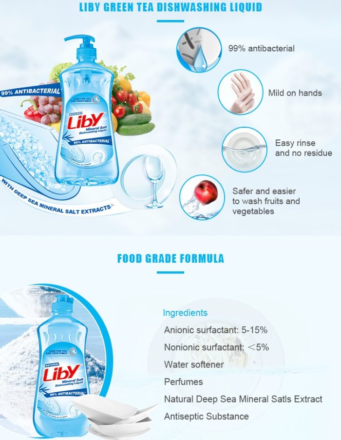 ⁦Liby Mineral Salt Dishwashing Liquid - 1.1kg⁩ - الصورة ⁦2⁩