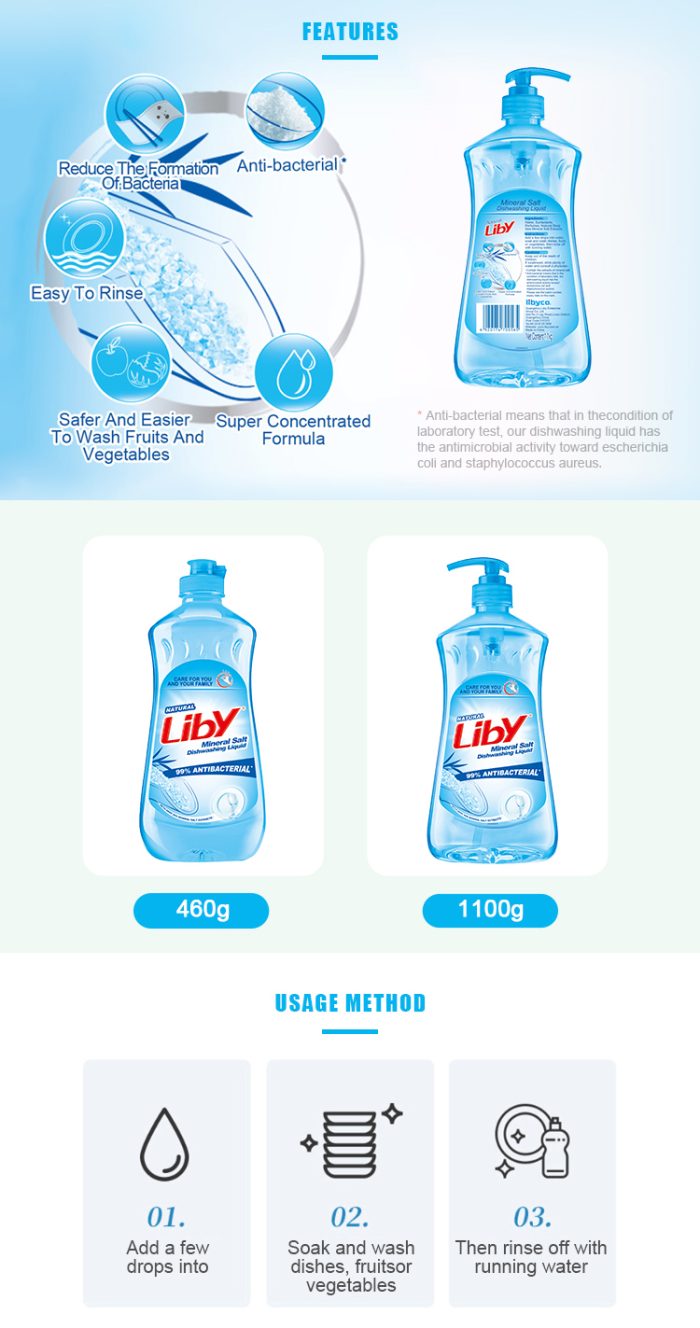 ⁦Liby Mineral Salt Dishwashing Liquid - 1.1kg⁩ - الصورة ⁦3⁩
